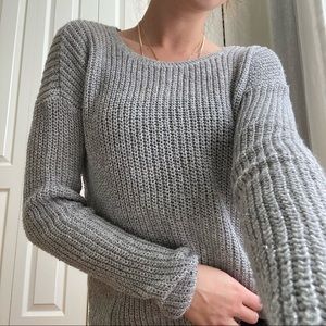 Hollister Sparkle Thread Silver Sweater